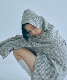 Hooded Check Oversize Shirt