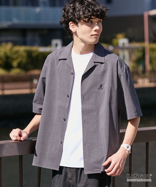 KANGOL/カンゴール 別注 リネンライク ワンポイントロゴ刺繍 オープン