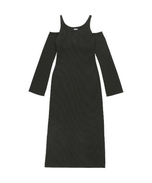 ALEXIA STAM(アリシアスタン)の「Open Shoulder Long Dress /パッドin肩開きワンピース(ワンピース・レディース・ブラック/クリーム・L/M/S)」の14枚目の写真