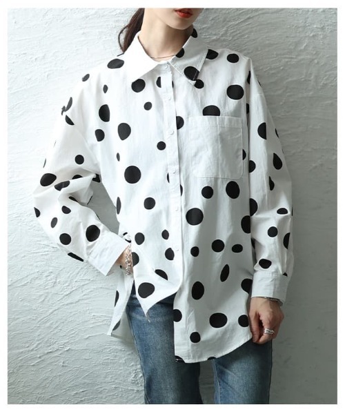 Sawa a la mode(サワアラモード)の「ランダムドットシャツ(シャツ/ブラウス・レディース・ホワイト・FREE)」の12枚目の写真