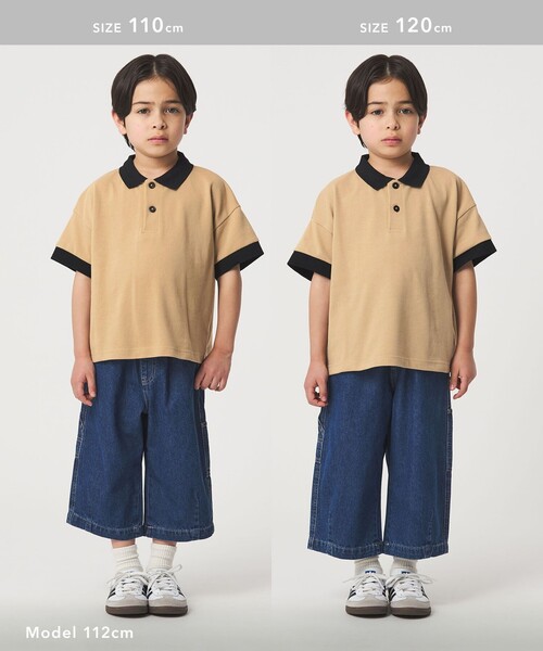 green label relaxing（グリーンレーベルリラクシング）の「バイカラー カノコポロシャツ / キッズ  100cm-160cm（ポロシャツ・キッズ・オフホワイト/ベージュ・130cm/150cm/120cm/140cm/160cm/110cm/100cm）」の15枚目の写真