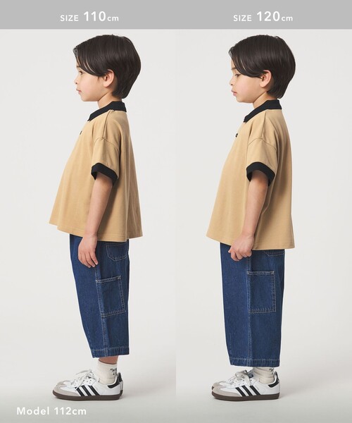 green label relaxing（グリーンレーベルリラクシング）の「バイカラー カノコポロシャツ / キッズ  100cm-160cm（ポロシャツ・キッズ・オフホワイト/ベージュ・130cm/150cm/120cm/140cm/160cm/110cm/100cm）」の16枚目の写真