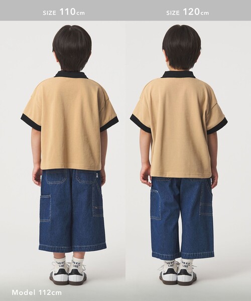 green label relaxing（グリーンレーベルリラクシング）の「バイカラー カノコポロシャツ / キッズ  100cm-160cm（ポロシャツ・キッズ・オフホワイト/ベージュ・130cm/150cm/120cm/140cm/160cm/110cm/100cm）」の17枚目の写真
