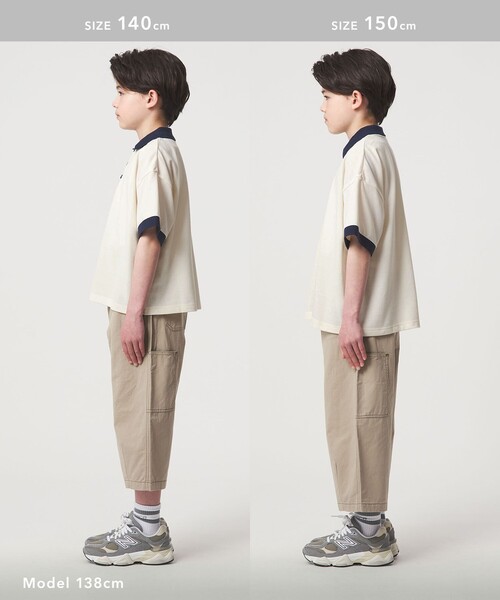 green label relaxing（グリーンレーベルリラクシング）の「バイカラー カノコポロシャツ / キッズ  100cm-160cm（ポロシャツ・キッズ・オフホワイト/ベージュ・130cm/150cm/120cm/140cm/160cm/110cm/100cm）」の21枚目の写真