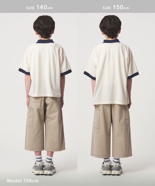 green label relaxing（グリーンレーベルリラクシング）の「バイカラー カノコポロシャツ / キッズ  100cm-160cm（ポロシャツ・キッズ・オフホワイト/ベージュ・130cm/150cm/120cm/140cm/160cm/110cm/100cm）」の22枚目の写真