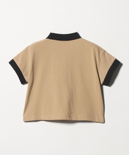 green label relaxing（グリーンレーベルリラクシング）の「バイカラー カノコポロシャツ / キッズ  100cm-160cm（ポロシャツ・キッズ・オフホワイト/ベージュ・130cm/150cm/120cm/140cm/160cm/110cm/100cm）」の3枚目の写真