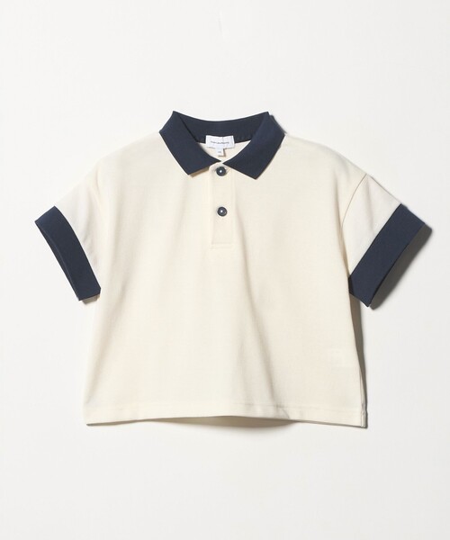 green label relaxing（グリーンレーベルリラクシング）の「バイカラー カノコポロシャツ / キッズ  100cm-160cm（ポロシャツ・キッズ・オフホワイト/ベージュ・130cm/150cm/120cm/140cm/160cm/110cm/100cm）」の8枚目の写真