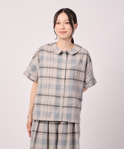 Arnold Palmer（アーノルドパーマー）の「ビックチェック シャツ ブラウス（シャツ/ブラウス・レディース・ブラック系2/サックスブルー/ネイビー/ブラック系1・L/M/S）」の4枚目の写真