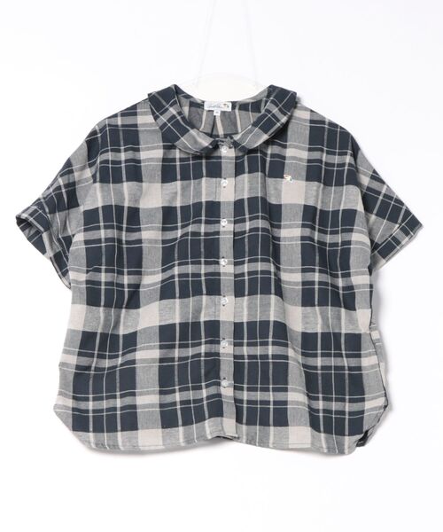 Arnold Palmer（アーノルドパーマー）の「ビックチェック シャツ ブラウス（シャツ/ブラウス・レディース・ブラック系2/サックスブルー/ネイビー/ブラック系1・L/M/S）」の19枚目の写真