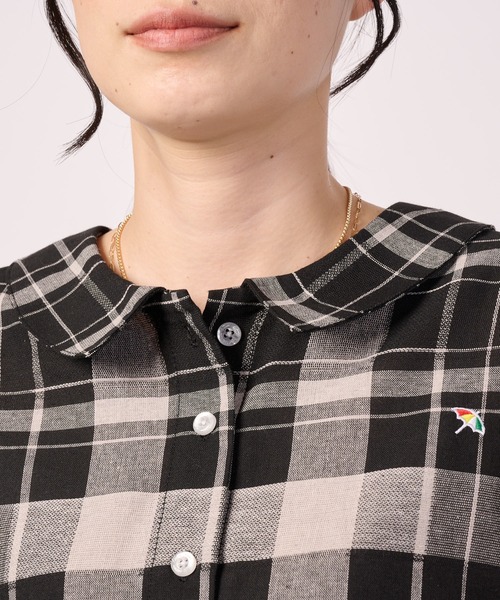 Arnold Palmer（アーノルドパーマー）の「ビックチェック シャツ ブラウス（シャツ/ブラウス・レディース・ブラック系2/サックスブルー/ネイビー/ブラック系1・L/M/S）」の14枚目の写真