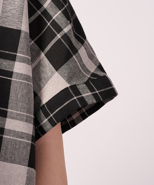 Arnold Palmer（アーノルドパーマー）の「ビックチェック シャツ ブラウス（シャツ/ブラウス・レディース・ブラック系2/サックスブルー/ネイビー/ブラック系1・L/M/S）」の18枚目の写真