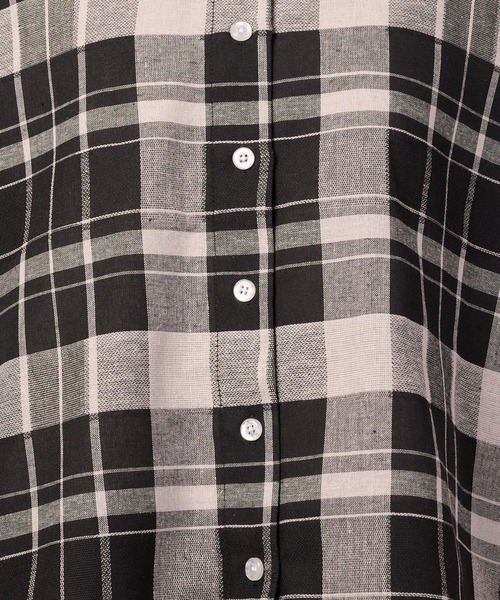 Arnold Palmer（アーノルドパーマー）の「ビックチェック シャツ ブラウス（シャツ/ブラウス・レディース・ブラック系2/サックスブルー/ネイビー/ブラック系1・L/M/S）」の16枚目の写真