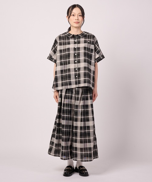 Arnold Palmer（アーノルドパーマー）の「ビックチェック シャツ ブラウス（シャツ/ブラウス・レディース・ブラック系2/サックスブルー/ネイビー/ブラック系1・L/M/S）」の6枚目の写真