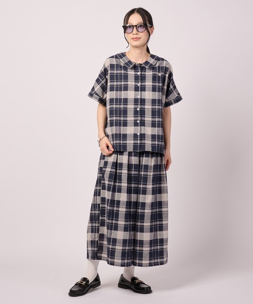 Arnold Palmer（アーノルドパーマー）の「ビックチェック シャツ ブラウス（シャツ/ブラウス・レディース・ブラック系2/サックスブルー/ネイビー/ブラック系1・L/M/S）」の9枚目の写真