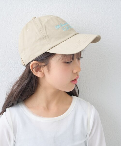 CIAOPANIC TYPY(チャオパニックティピー)の「【KIDS】《ユニセックス》日焼け対策ストライプスカーフ付きロゴ刺繍CAP(キャップ・キッズ・チャコールグレー/ブラウン/ベージュ・ONE SIZE)」の6枚目の写真