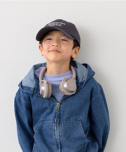CIAOPANIC TYPY(チャオパニックティピー)の「【KIDS】《ユニセックス》日焼け対策ストライプスカーフ付きロゴ刺繍CAP(キャップ・キッズ・チャコールグレー/ブラウン/ベージュ・ONE SIZE)」の8枚目の写真