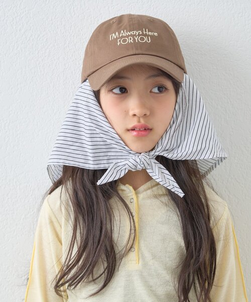 CIAOPANIC TYPY(チャオパニックティピー)の「【KIDS】《ユニセックス》日焼け対策ストライプスカーフ付きロゴ刺繍CAP(キャップ・キッズ・チャコールグレー/ブラウン/ベージュ・ONE SIZE)」の20枚目の写真