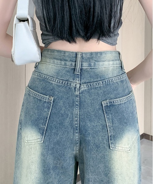 WEGO(ウィゴー)の「ドッグ刺繍ルーズストレートデニム(デニムパンツ・レディース・サックスブルー・MEDIUM/LARGE)」の13枚目の写真