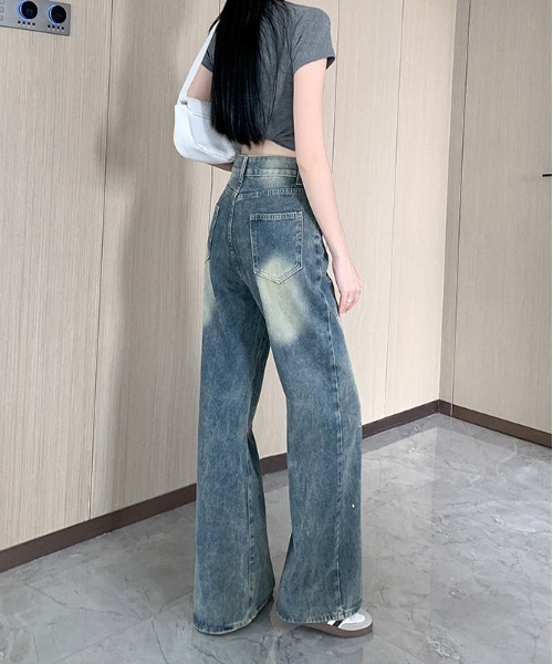 WEGO(ウィゴー)の「ドッグ刺繍ルーズストレートデニム(デニムパンツ・レディース・サックスブルー・MEDIUM/LARGE)」の19枚目の写真