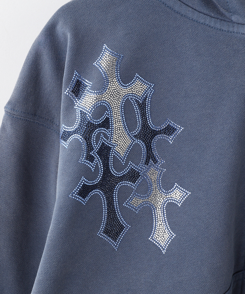 SUPPLIER / サプライヤー Cross Rhinestone Zip Hoodie（パーカー