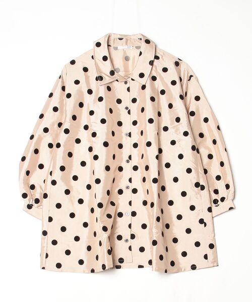 sandy（サンディー）の「フロッキードットタフタチュニブラウス（シャツ/ブラウス・レディース・ベージュ/ブラック・FREE）」の2枚目の写真