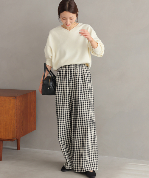 JOURNAL STANDARD relume（ジャーナルスタンダード　レリューム）の「《WEB限定追加》コットンツイルギャザーワイドパンツ（その他パンツ・レディース・ブラック・36/38）」の2枚目の写真