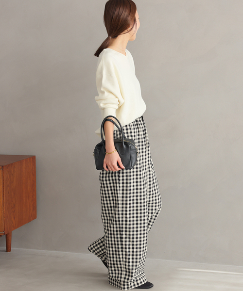 JOURNAL STANDARD relume（ジャーナルスタンダード　レリューム）の「《WEB限定追加》コットンツイルギャザーワイドパンツ（その他パンツ・レディース・ブラック・36/38）」の4枚目の写真