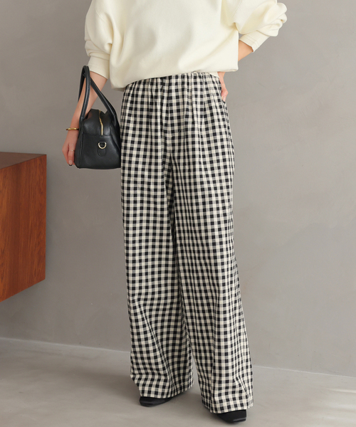 JOURNAL STANDARD relume（ジャーナルスタンダード　レリューム）の「《WEB限定追加》コットンツイルギャザーワイドパンツ（その他パンツ・レディース・ブラック・36/38）」の6枚目の写真