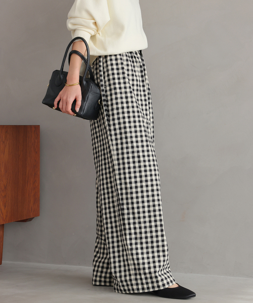 JOURNAL STANDARD relume（ジャーナルスタンダード　レリューム）の「《WEB限定追加》コットンツイルギャザーワイドパンツ（その他パンツ・レディース・ブラック・36/38）」の7枚目の写真