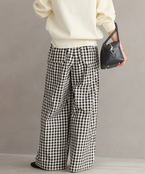 JOURNAL STANDARD relume（ジャーナルスタンダード　レリューム）の「《WEB限定追加》コットンツイルギャザーワイドパンツ（その他パンツ・レディース・ブラック・36/38）」の8枚目の写真