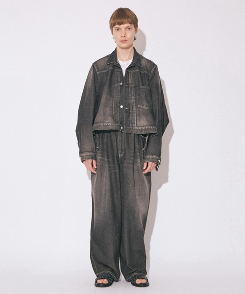 beautiful people(ビューティフルピープル)の「double-end lefthand twillblouson vintage(デニムジャケット・レディース・ブラック/インディゴブルー・40/38)」の4枚目の写真