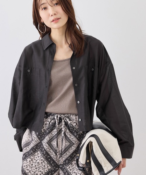 ROPE' PICNIC（ロペピクニック）の「カールマイヤーシアーシャツ（シャツ/ブラウス・レディース・ホワイト系その他6/オフホワイト/チャコールグレー/サックスブルー・FREE）」の8枚目の写真