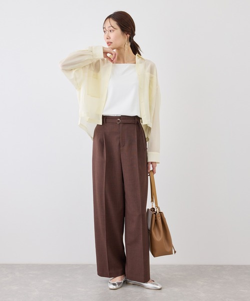 ROPE' PICNIC（ロペピクニック）の「カールマイヤーシアーシャツ（シャツ/ブラウス・レディース・ホワイト系その他6/オフホワイト/チャコールグレー/サックスブルー・FREE）」の13枚目の写真
