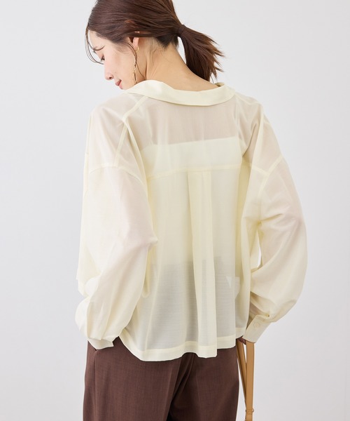 ROPE' PICNIC（ロペピクニック）の「カールマイヤーシアーシャツ（シャツ/ブラウス・レディース・ホワイト系その他6/オフホワイト/チャコールグレー/サックスブルー・FREE）」の17枚目の写真