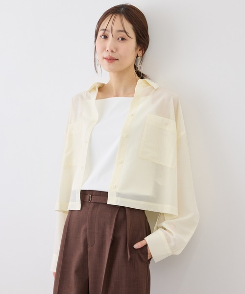 ROPE' PICNIC（ロペピクニック）の「カールマイヤーシアーシャツ（シャツ/ブラウス・レディース・ホワイト系その他6/オフホワイト/チャコールグレー/サックスブルー・FREE）」の19枚目の写真