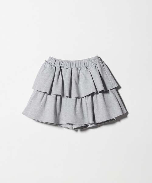 green label relaxing（グリーンレーベルリラクシング）の「ミニ裏毛 フリル キュロット（グレー）140cm-160cm（スウェットパンツ・キッズ・グレー系・140cm/150cm/160cm）」の4枚目の写真