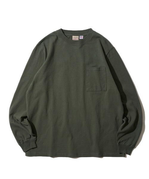Goodwear(グッドウェア)の「【Goodwear/グッドウェア】7.6オンス USAコットン 無地 ポケット付きロングスリーブクルーネックTシャツ(Tシャツ/カットソー・メンズ・チャコールグレー/ブラック/ホワイト/ライトカーキ・X-LARGE/MEDIUM/LARGE)」の4枚目の写真
