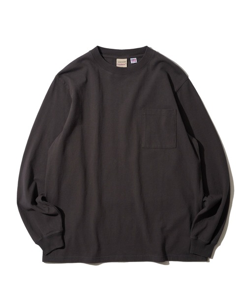Goodwear(グッドウェア)の「【Goodwear/グッドウェア】7.6オンス USAコットン 無地 ポケット付きロングスリーブクルーネックTシャツ(Tシャツ/カットソー・メンズ・チャコールグレー/ブラック/ホワイト/ライトカーキ・X-LARGE/MEDIUM/LARGE)」の1枚目の写真