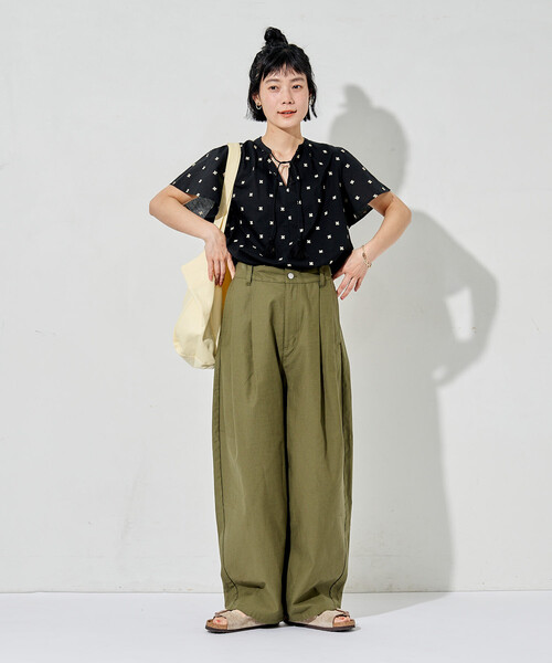 FREAK'S STORE(フリークスストア)の「インド 総柄刺繍 袖フリルブラウス<セットアップ対応>(シャツ/ブラウス・レディース・オフホワイト/ブラック・フリ-)」の13枚目の写真