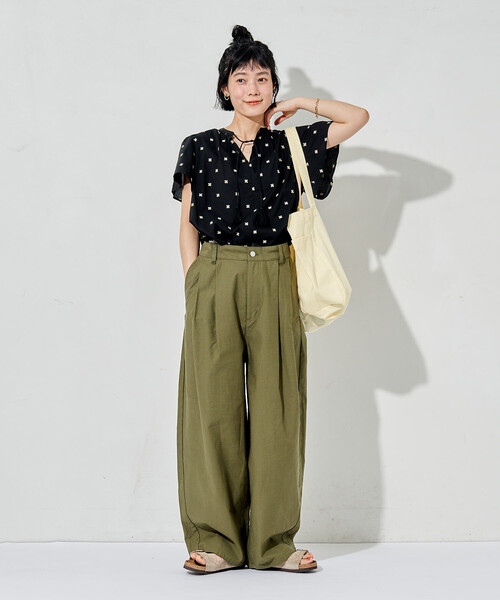 FREAK'S STORE(フリークスストア)の「インド 総柄刺繍 袖フリルブラウス<セットアップ対応>(シャツ/ブラウス・レディース・オフホワイト/ブラック・フリ-)」の18枚目の写真