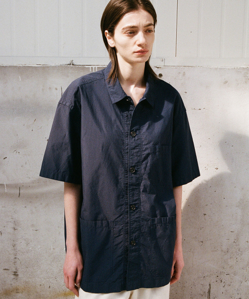 HORLISUN(ホーリーサン)の「Joshua Small Check Shirt Jacket Navy(シャツ/ブラウス・メンズ・その他・SMALL/MEDIUM/LARGE)」の6枚目の写真