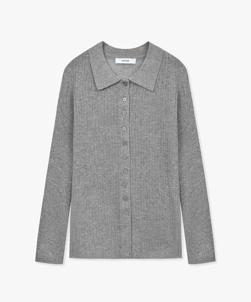 MONGDOL(モンドル)の「スリムリブロングカラーガーディガングレーMDCD058GRAY(カーディガン/ボレロ・レディース・その他・F)」の6枚目の写真