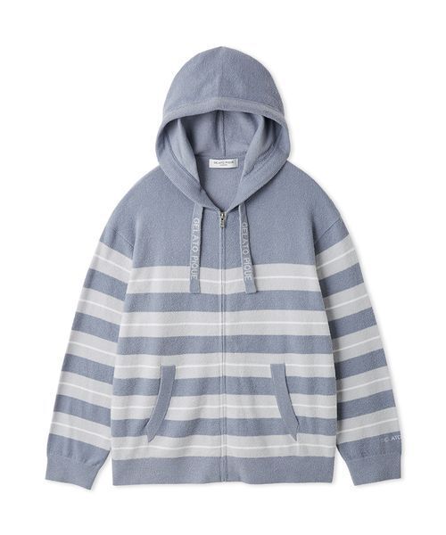 HOMME】【接触冷感】スムーズィーliteクールランダムボーダーパーカ