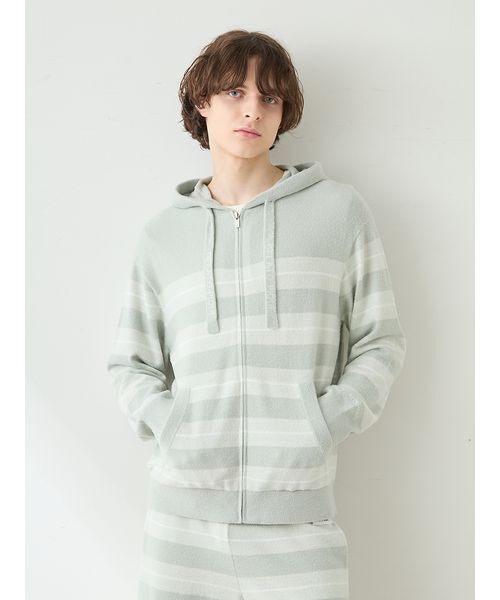 HOMME】【接触冷感】スムーズィーliteクールランダムボーダーパーカ