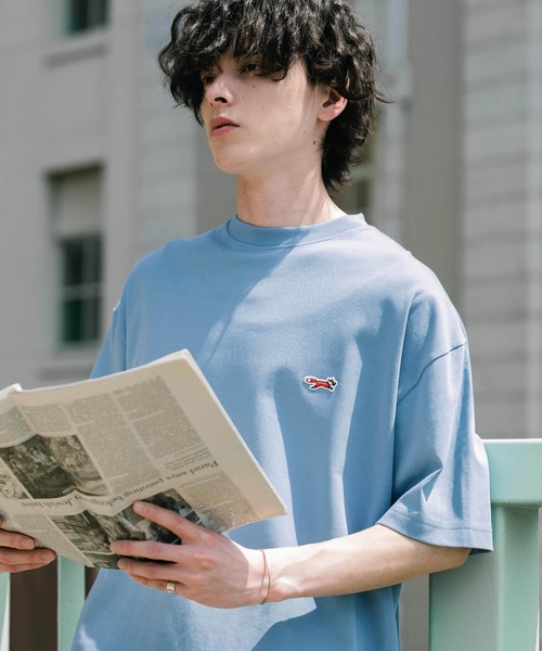 PENNEYS(ぺニーズ)の「PENNEYS 別注コラボオーバーサイズFOXワッペン刺繍半袖Tシャツ(Tシャツ/カットソー・メンズ・チャコール/ホワイト系/ブラック/ブルー/ベージュ/ホワイト/ピンク/ネイビー・L/M/XL)」の7枚目の写真