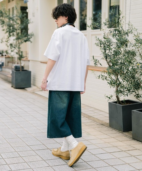 PENNEYS(ぺニーズ)の「PENNEYS 別注コラボオーバーサイズFOXワッペン刺繍半袖Tシャツ(Tシャツ/カットソー・メンズ・チャコール/ホワイト系/ブラック/ブルー/ベージュ/ホワイト/ピンク/ネイビー・L/M/XL)」の14枚目の写真