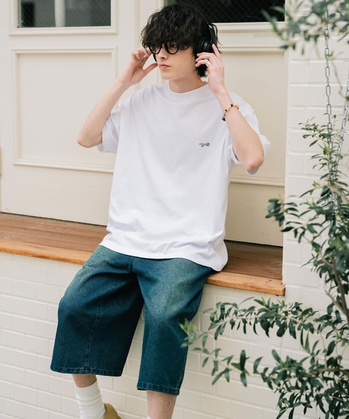 PENNEYS(ぺニーズ)の「PENNEYS 別注コラボオーバーサイズFOXワッペン刺繍半袖Tシャツ(Tシャツ/カットソー・メンズ・チャコール/ホワイト系/ブラック/ブルー/ベージュ/ホワイト/ピンク/ネイビー・L/M/XL)」の15枚目の写真