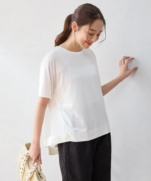 Honeys（ハニーズ）の「【ＵＶカット】バックチュールトップス（Tシャツ/カットソー・レディース・ブルー/アイボリー/ブラック/ブラウン・L/LL/M/S）」の8枚目の写真