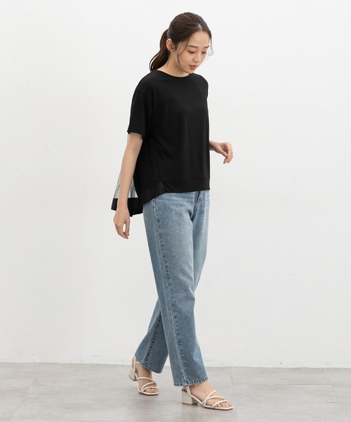 Honeys（ハニーズ）の「【ＵＶカット】バックチュールトップス（Tシャツ/カットソー・レディース・ブルー/アイボリー/ブラック/ブラウン・L/LL/M/S）」の10枚目の写真