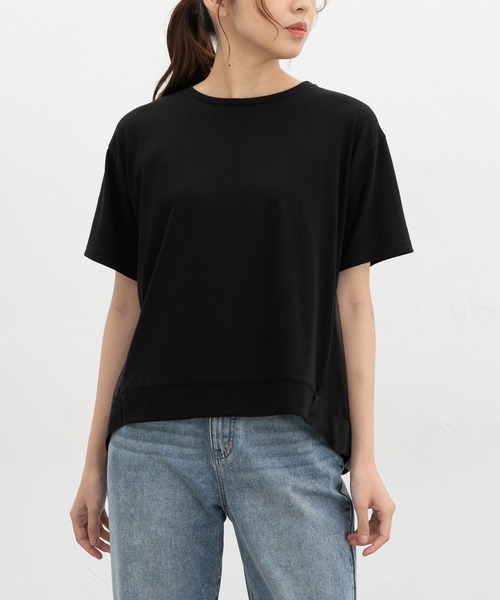 Honeys（ハニーズ）の「【ＵＶカット】バックチュールトップス（Tシャツ/カットソー・レディース・ブルー/アイボリー/ブラック/ブラウン・L/LL/M/S）」の11枚目の写真